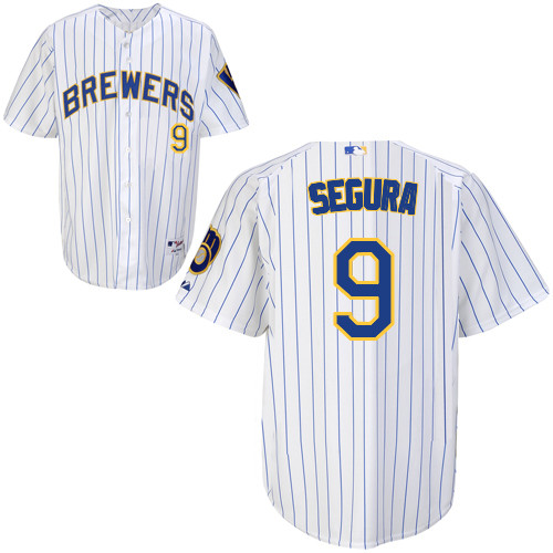 Jean Segura #9 MLB Jersey-Milwaukee Brewers Men's Authentic Alternate Home White Baseball Jersey